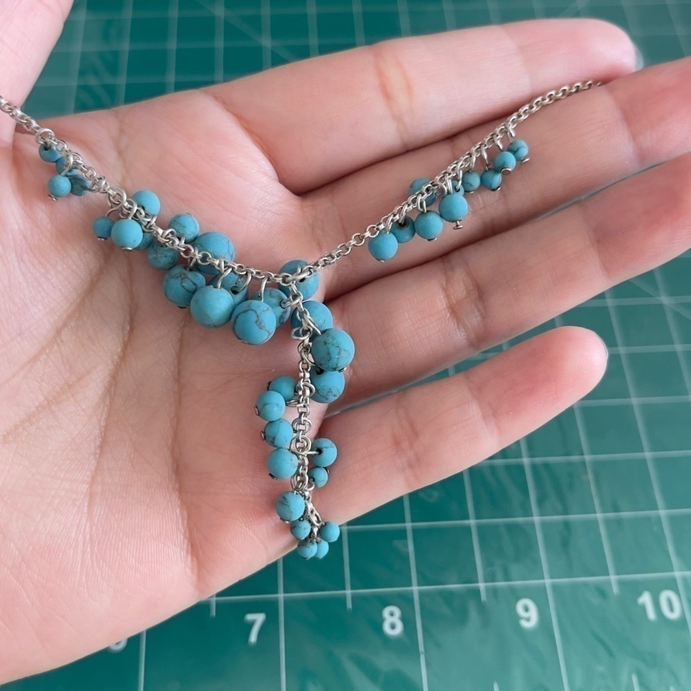 Sterling silver possible turquoise necklace - Picture 4 of 7